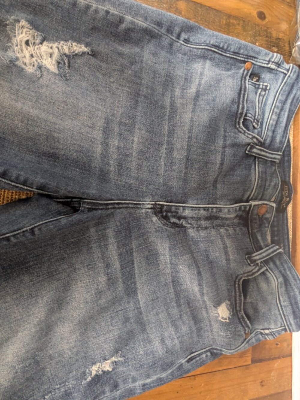 Judy blue jeans distressed boyfriend fit medium wash size 11/30 #293 - Picture 4 of 7
